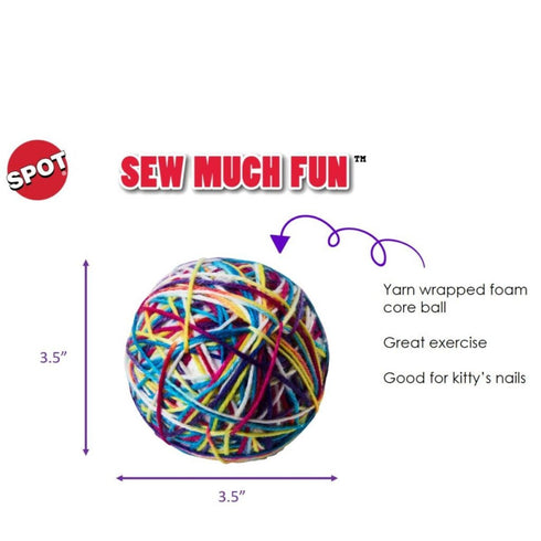 Spot Sew Much Fun Yarn Ball Cat Toy 3.5" - Poudre Pet & Feed Supply 2